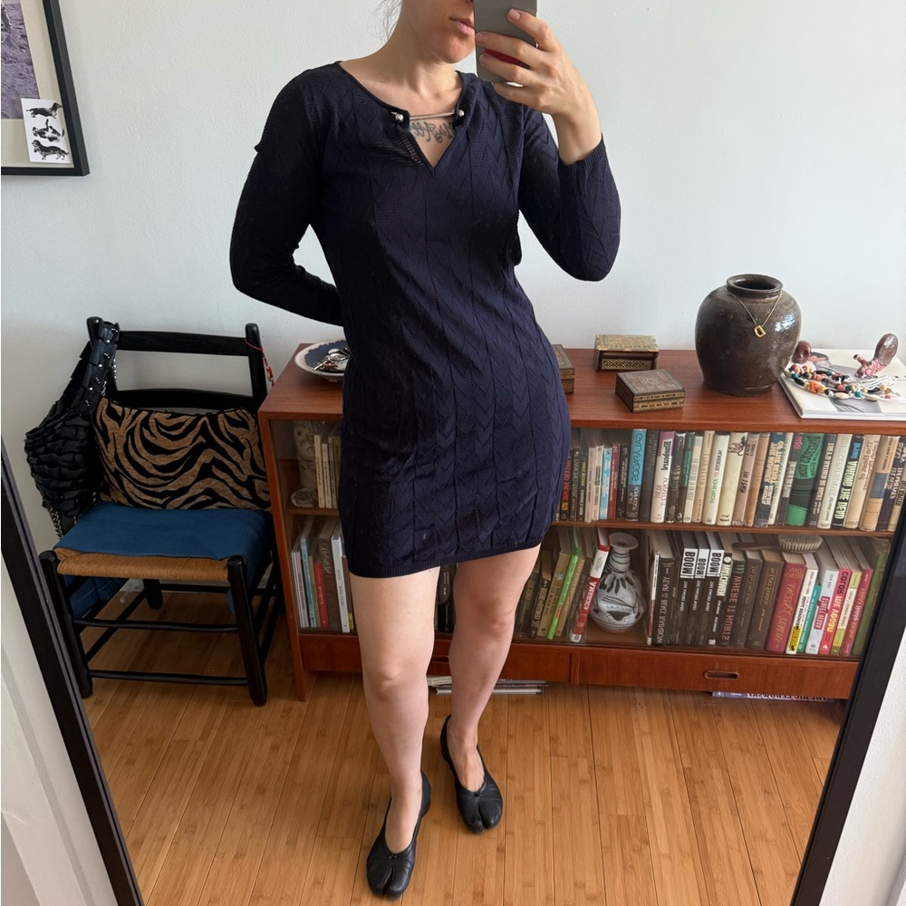 M Missoni Navy Knit Dress